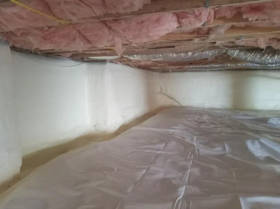 Crawl space encapsulation with closed-cell spray foam for Roof Leak Repair in Peachtree City
